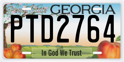 GA license plate PTD2764
