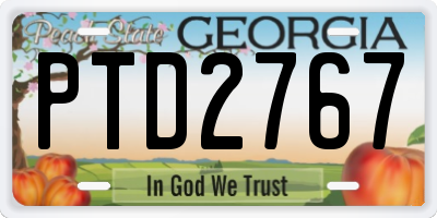 GA license plate PTD2767