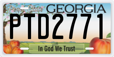 GA license plate PTD2771