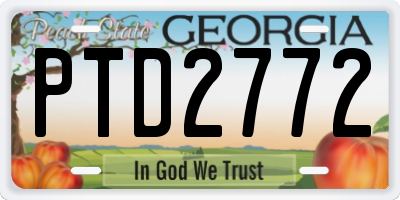 GA license plate PTD2772