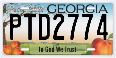 GA license plate PTD2774