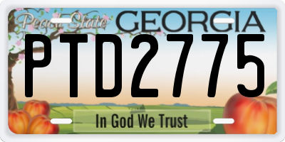 GA license plate PTD2775