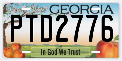 GA license plate PTD2776