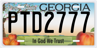 GA license plate PTD2777