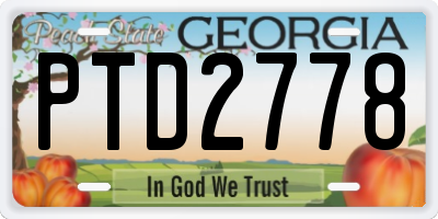 GA license plate PTD2778