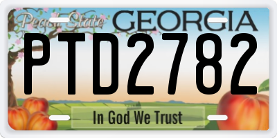 GA license plate PTD2782