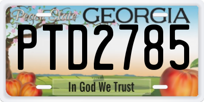 GA license plate PTD2785