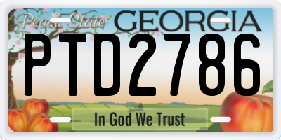 GA license plate PTD2786