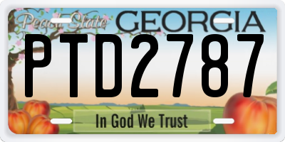 GA license plate PTD2787