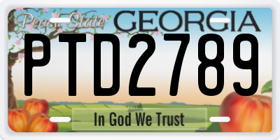 GA license plate PTD2789