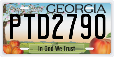 GA license plate PTD2790