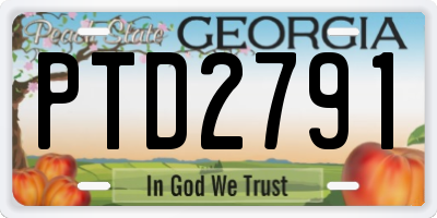 GA license plate PTD2791