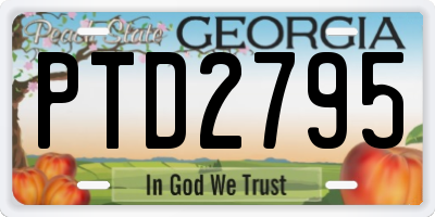 GA license plate PTD2795