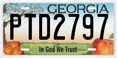 GA license plate PTD2797
