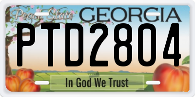 GA license plate PTD2804