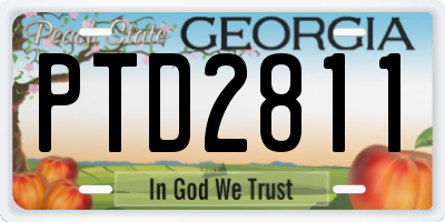 GA license plate PTD2811