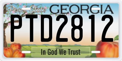 GA license plate PTD2812