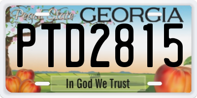 GA license plate PTD2815
