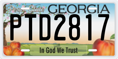 GA license plate PTD2817