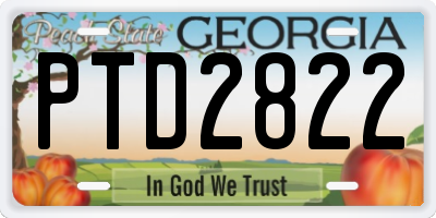 GA license plate PTD2822
