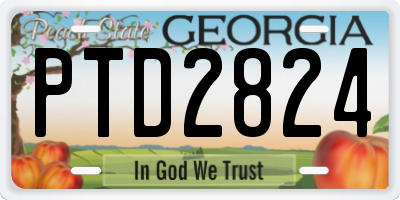 GA license plate PTD2824