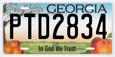GA license plate PTD2834