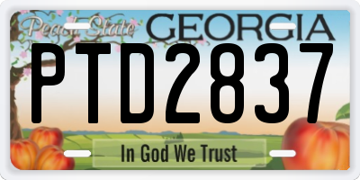 GA license plate PTD2837