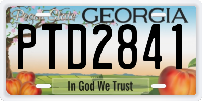 GA license plate PTD2841