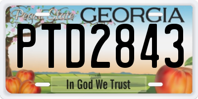 GA license plate PTD2843