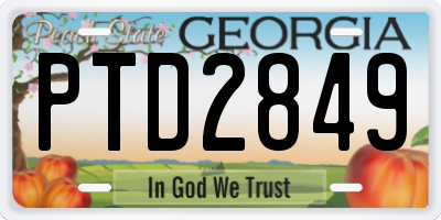 GA license plate PTD2849
