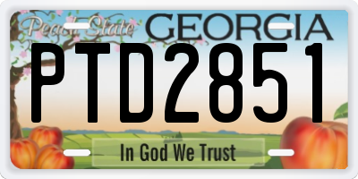 GA license plate PTD2851