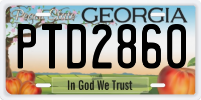 GA license plate PTD2860