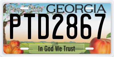 GA license plate PTD2867