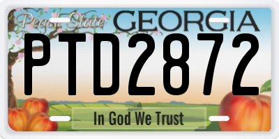 GA license plate PTD2872