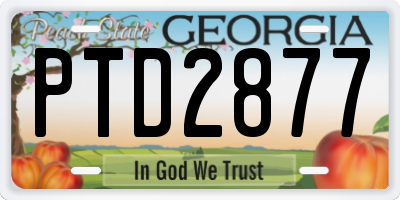 GA license plate PTD2877