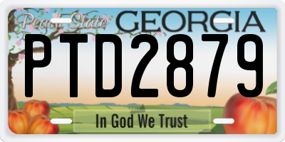 GA license plate PTD2879