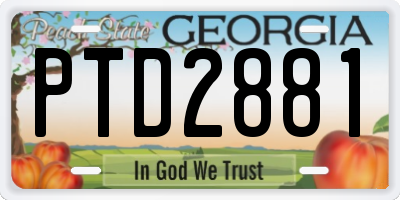 GA license plate PTD2881