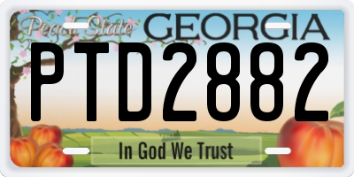 GA license plate PTD2882