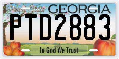 GA license plate PTD2883