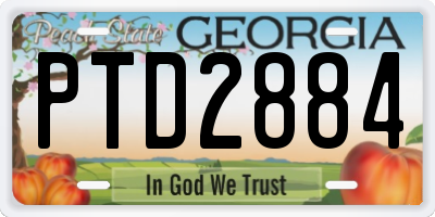 GA license plate PTD2884