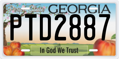 GA license plate PTD2887