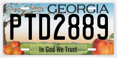 GA license plate PTD2889