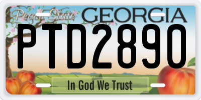 GA license plate PTD2890