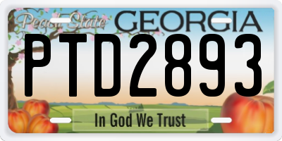 GA license plate PTD2893