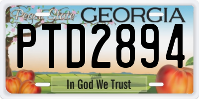 GA license plate PTD2894