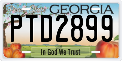 GA license plate PTD2899