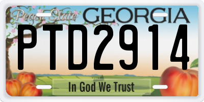 GA license plate PTD2914