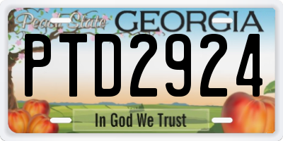GA license plate PTD2924