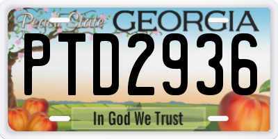 GA license plate PTD2936