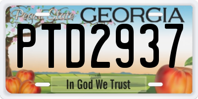 GA license plate PTD2937